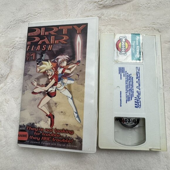 Dirty Pair Flash Anime VHS Act 1,2,3 English Sub/ Dub Clamshell Case Ex Rental - Picture 2 of 5